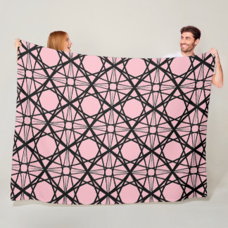 Cobertor De Velo Arte Geométrica Preta e Rosa