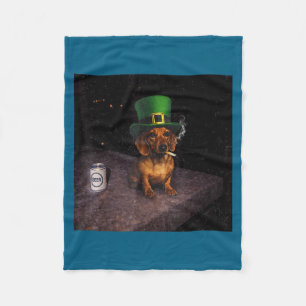 Cobertor De Velo Arte Gráfica de Meme de Dachshund Engraçado Fumand