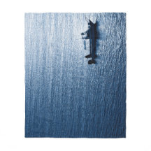 Arte Minimalista de Parede Oceano Pescador Azul