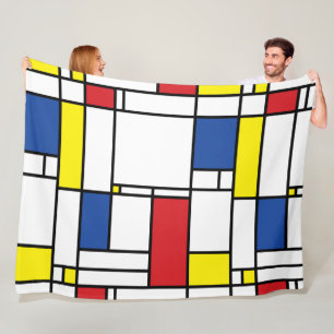 Cobertor De Velo Arte Moderna De Stijl Geométrica Minimalista Mondr