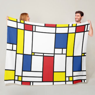 Cobertor De Velo Arte Moderna De Stijl Geométrica Minimalista Mondr