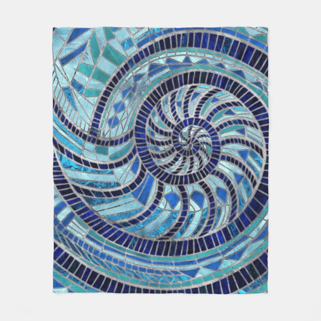 Cobertor De Velo Arte mosaica Nautilus Shell (Frente)