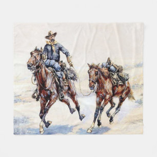 Cobertor De Velo Arte Ocidental A Sela Vazia por Frederic Remington