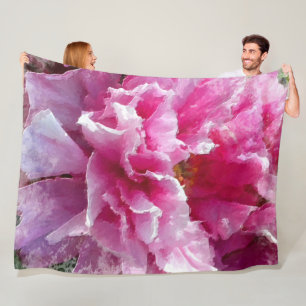 Cobertor De Velo ** Arte Original AR1 - Pintura Floral de Peônia Ro