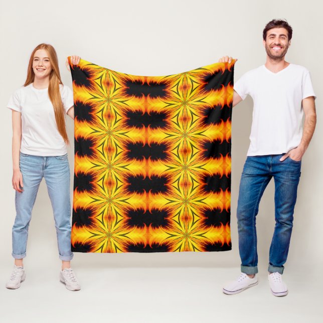 Cobertor De Velo Arte-Padrão abstrato Amarelo E Castanho (In Situ)