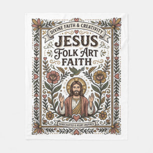 Cobertor De Velo Arte Popular Jesus Fé Arte Popular Cristã Fé