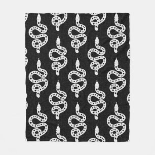 Cobertor De Velo Arte Popular Texturizado Grungy Witchy Cobra branc