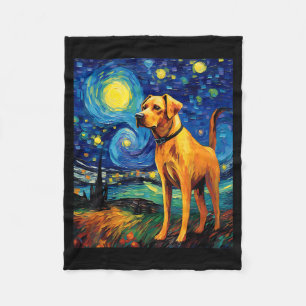 Cobertor De Velo Arte Surrealista do Céu Noturno com Cachorro Black