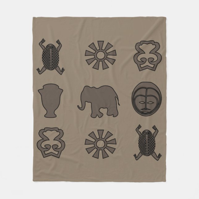 Cobertor De Velo Arte tribal abstrato africana (Frente)