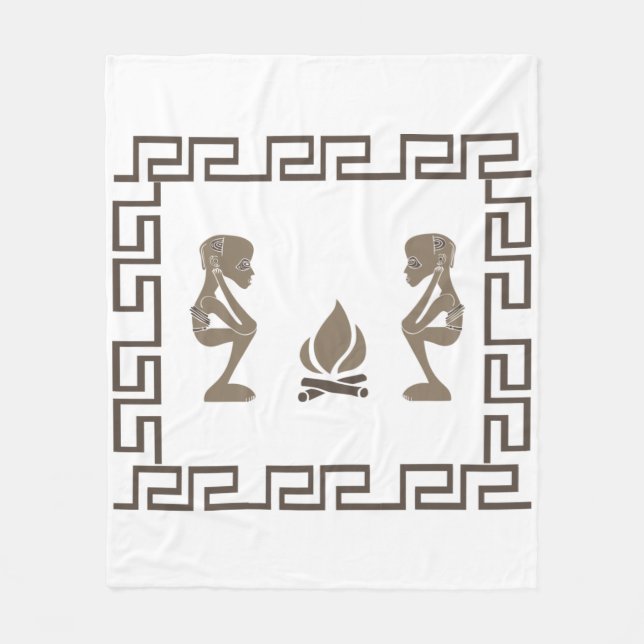 Cobertor De Velo Arte tribal abstrato africana (Frente)