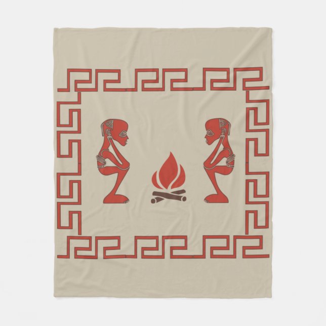 Cobertor De Velo Arte tribal abstrato africana (Frente)