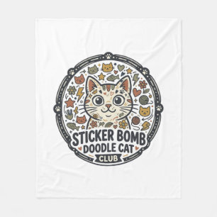 Cobertor De Velo Arte Vetorial de Gato Doodle Bomba de Adesivo - Ad