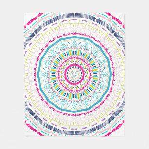 Cobertor De Velo Arte Vibrante e Colorido de Mandala