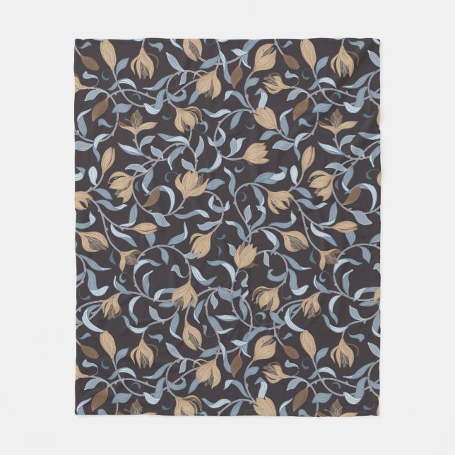 Cobertor De Velo Artes e Artesanatos inspirados, azuis e Dourados (Frente)