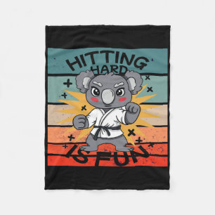 Cobertor De Velo Artes Marciais de Karatê do Koala Cartoon Energéti