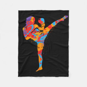Cobertor De Velo Artes Marciais Muay Thai Garotas Coloridas de Kick