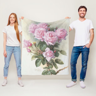 Cobertor De Velo Artista Francês Paul De Longpre Rosas Pink