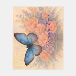 Cobertor De Velo Artístico Cores Aquáticas Florais Borboleta Folha