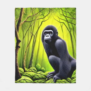 Cobertor De Velo Artsy Abstrato Jungle Gorilla