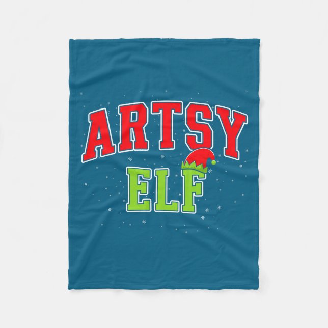 Cobertor De Velo Artsy Elf Christmas Family Matching Group Xmas Act (Frente)