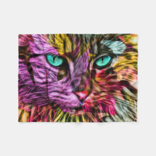 Cobertor De Velo Artsy Kitty Cat