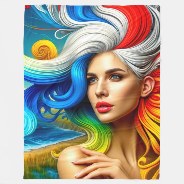 Cobertor De Velo Artsy Woman (Frente)