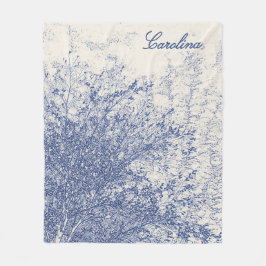 Cobertor De Velo Árvore Azul de Vintage Personalizada