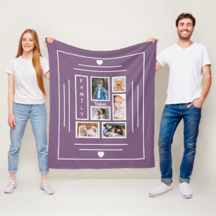 Cobertor De Velo Árvore de Fotografias da Família Roxo