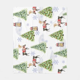 Cobertor De Velo Árvore de Natal Bôho de Rena em aquarela simples