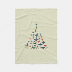 Cobertor De Velo Árvore de Natal de Avião Piloto Retro Voando Voo