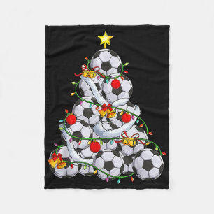 Cobertor De Velo Árvore de Natal de Futebol Ll Chapéu de Papai Noel
