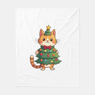 Cobertor De Velo Árvore de Natal de Gato Gengibre Fofa no Natal 4