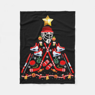 Cobertor De Velo Árvore de Natal de Hóquei no Gelo Pijama de Natal