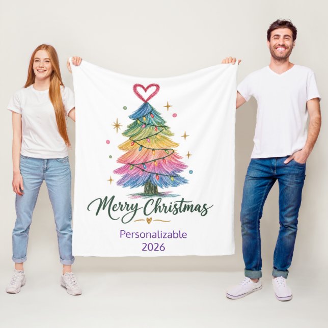 Cobertor De Velo Árvore de Natal Desenhada com Arco-íris (In Situ)