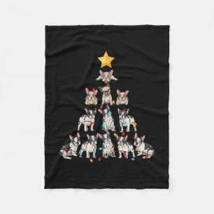 Cobertor De Velo Árvore de Natal do Buldogue Frenchie Dog Xmas Pjs