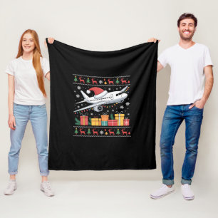 Cobertor De Velo Árvore de Natal engraçada com iluminação Santa Avi