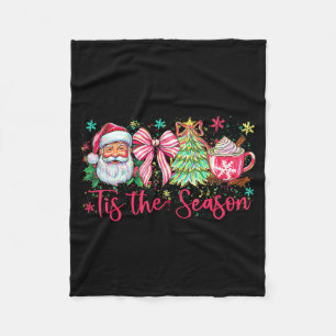 Cobertor De Velo Árvore de Natal Papai Noel Coquette Laço Cacau É a