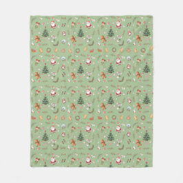 Cobertor De Velo Árvore de Natal Papai Noel personagem fofo design