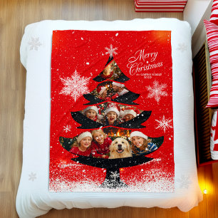 Cobertor De Velo Árvore de Natal para Foto de Família no Natal Neva