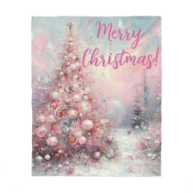 Árvore de Natal Rosa Caprichosa Personalizada