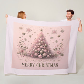 Cobertor De Velo Árvore de Natal Rosa Feliz Natal