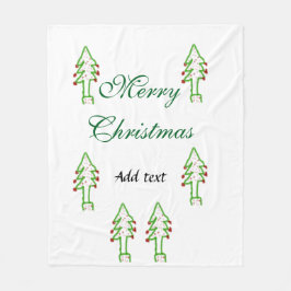 Cobertor De Velo Árvore de Natal verde cereja vermelha alegria Nata