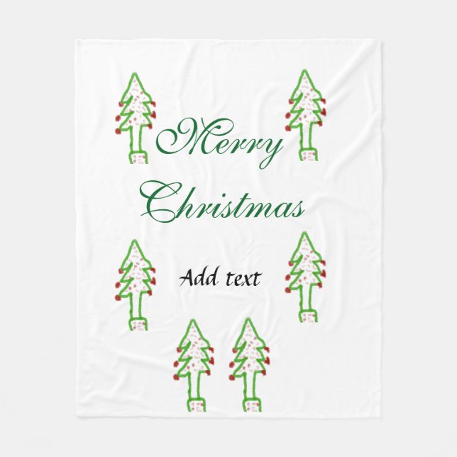 Cobertor De Velo Árvore de Natal verde cereja vermelha alegria Nata (Frente)
