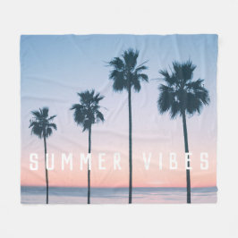 Cobertor De Velo Árvore de Palma Rosa e Azul Tropical Personalizada