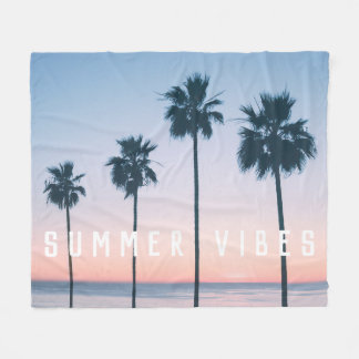 Cobertor De Velo Árvore de Palma Rosa e Azul Tropical Personalizada