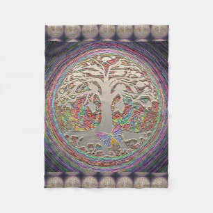 Cobertor De Velo Árvore Dourado com Butterly