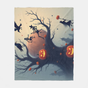Cobertor De Velo Árvore Sinistra de Halloween