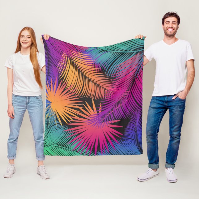Cobertor De Velo Árvore Tropical Palm Deixa Arco-Íris Selvagem (In Situ)