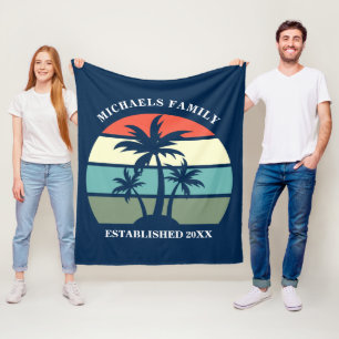 Cobertor De Velo Árvore Tropical Palm Sunset Custom Blue Beach Hou