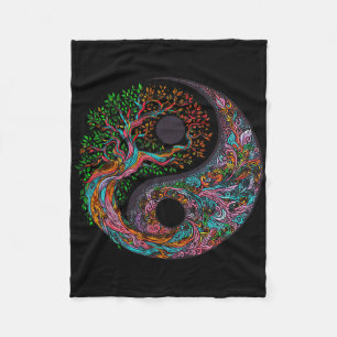 Cobertor De Velo Árvore Yin Yang Da Vida Símbolo Taoísta Meditação